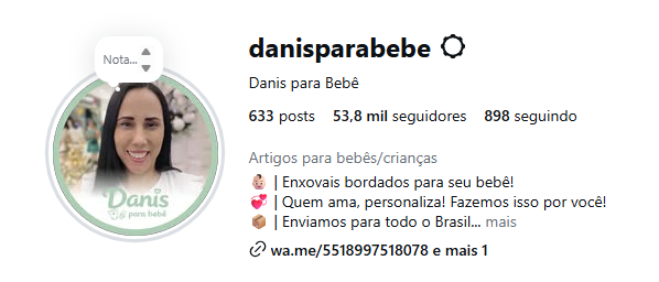 Danis para Bebê Instagram